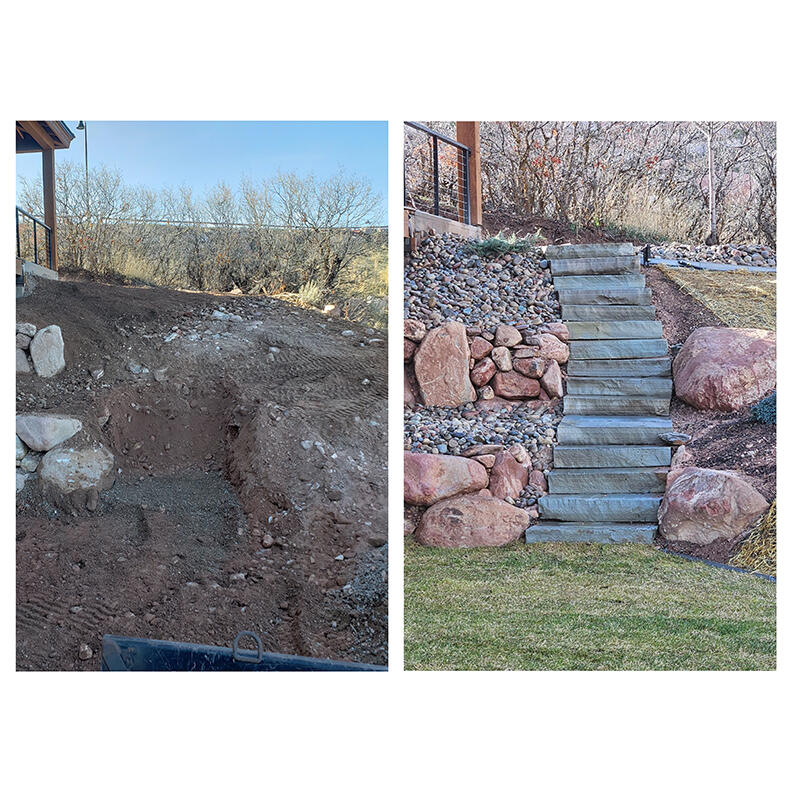Transforming steep hillsides into accessible stairways.